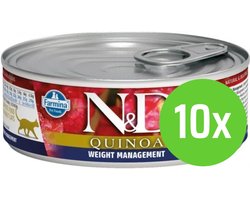 Farmina N&D Kat Quinoa Weight Management Lam Adult 80 gram - 10 blikjes