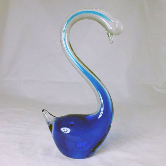 AL - Zwaan - Blauw - Glas - 10 × 21.5cmH