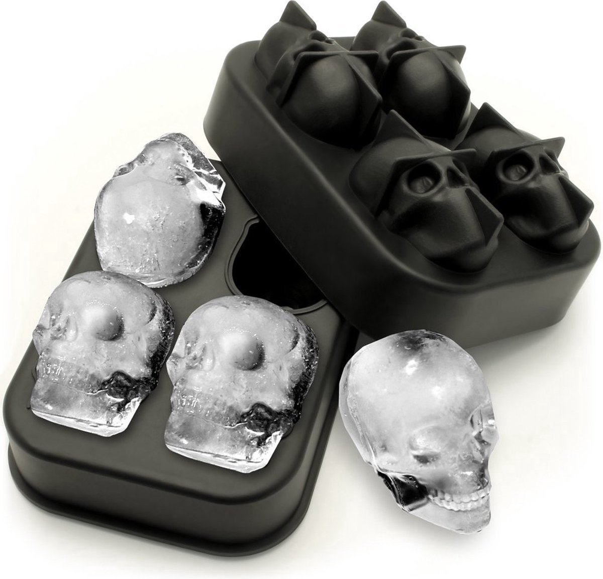 Clear Ice Box Big Cubes IJsbox met ijsblokjesvorm voor 6 grote, heldere ijsblokjes, elk 5 x 5 x 5 cm, kristalhelder, smelt langzamer, ideaal voor cocktails en whisky
