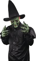 Partychimp Gezichts Masker met Handen Heks met Handen Halloween Masker voor bij Halloween Kostuum Volwassenen - Latex - One-Size