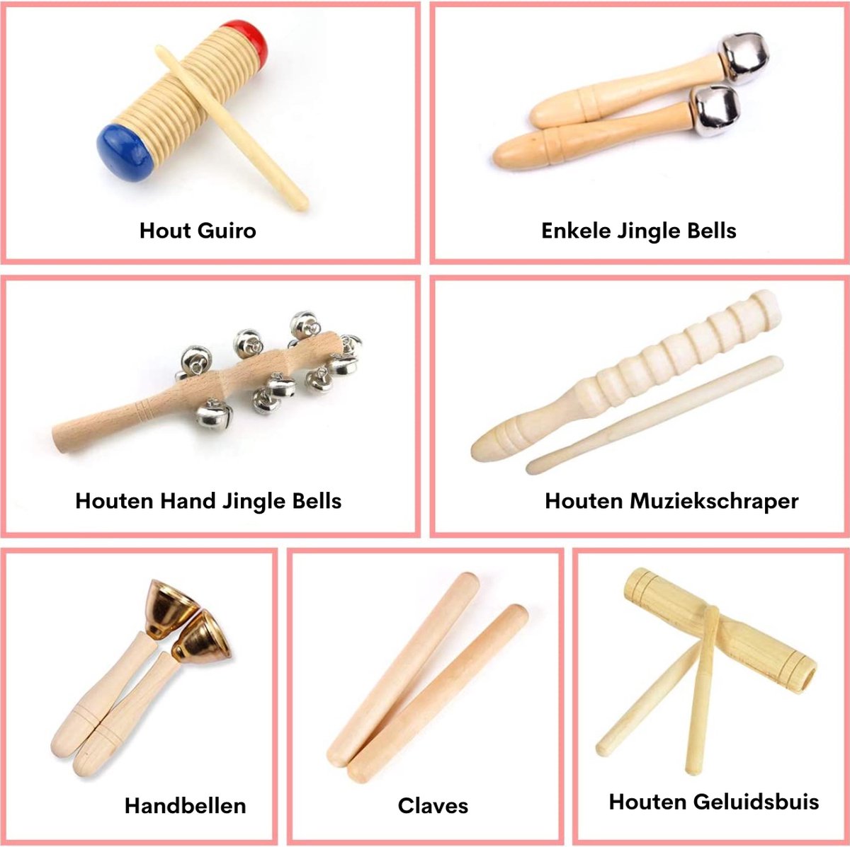 Set d' Instruments de musique en bois avec sac à dos - 24 pièces - Musique  - Jouets - | bol