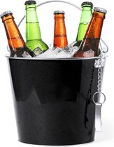 IJsemmer - Wijnkoeler - Champagnekoeler - Flessenkoeler - Met bieropener - 6 liter - Metaal - zwart
