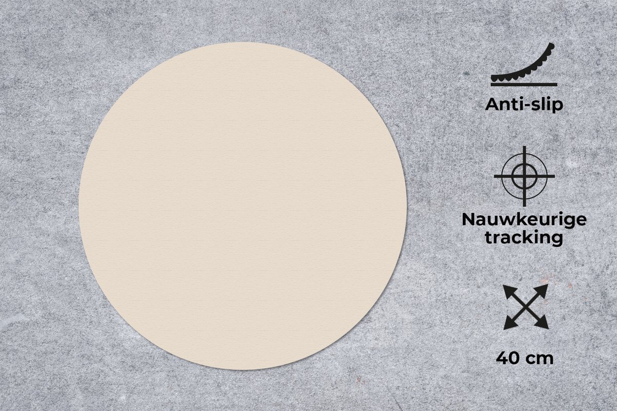 Bureaumat - Kleuren - Beige - Effen - Interieur - Bureau mat - 40x40 cm - Bureau accessoires - Onderlegger bureau