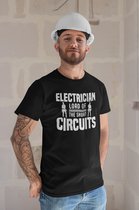 Rick & Rich - T-Shirt Courts Circuits - T-Shirt Électricien - T-Shirt Ingénieur - Chemise Zwart - T-Shirt Imprimé - Chemise Col Rond - T-Shirt Citation - T-Shirt Homme - T-Shirt Col Rond - T-Shirt chemise taille 3XL