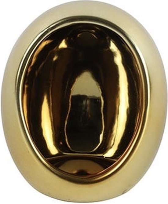 Theelichthouder egg goud/gold S