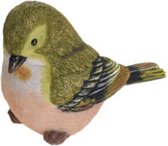 Decoratie Tuinbeeld vogeltje - groenling - polystone - 12 cm - Dieren beelden