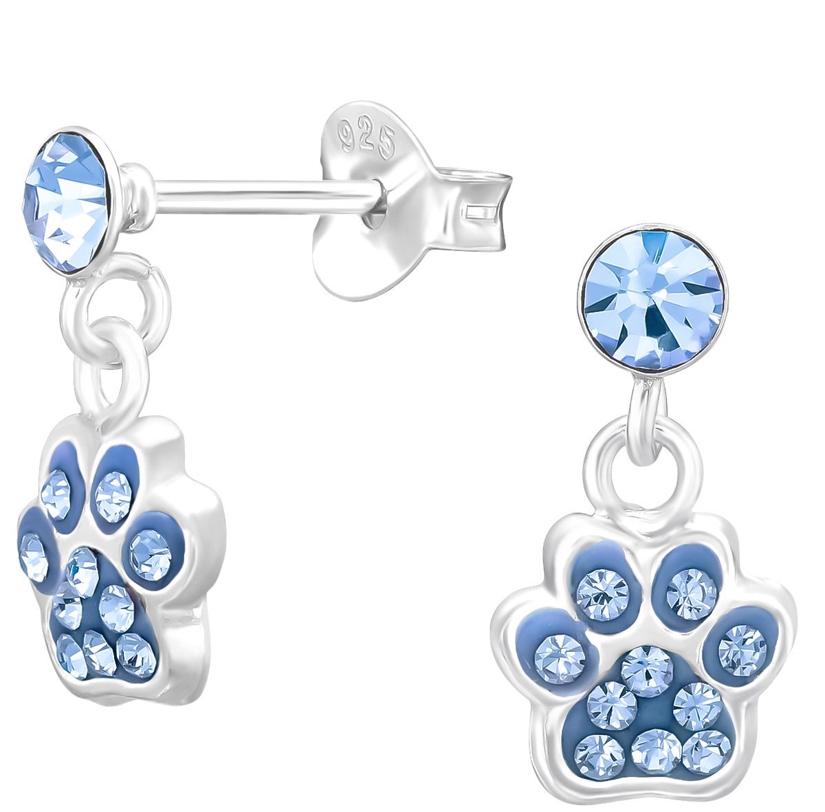 Boucles d'oreilles Empreinte Patte de Chat en Argent-LIV gratuite