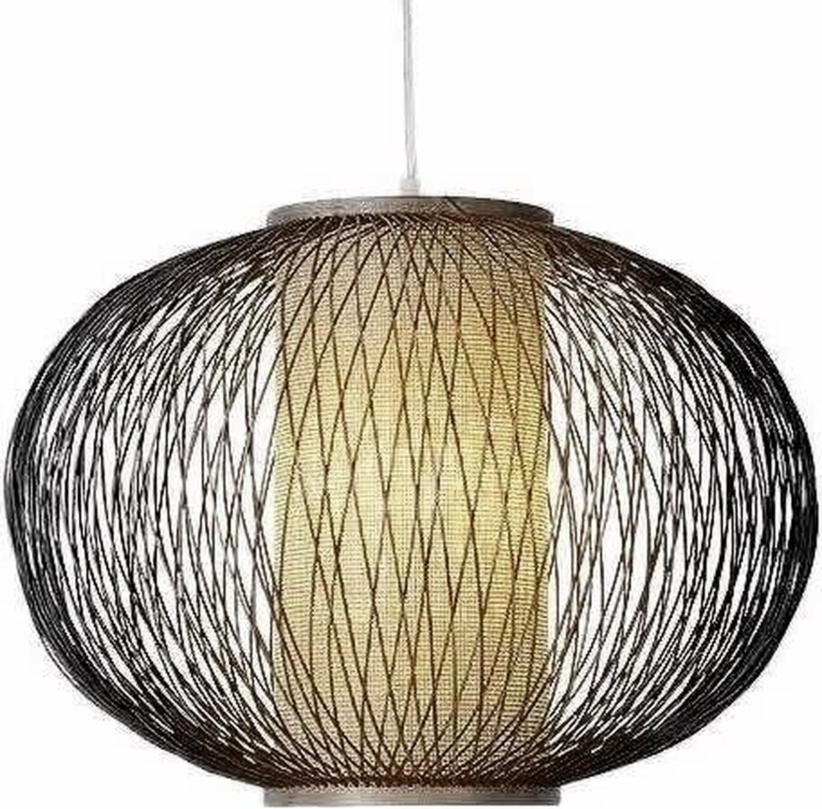 Fine Asianliving Bamboe Hanglamp Zwart Handgemaakt - Simon D40xH33cm