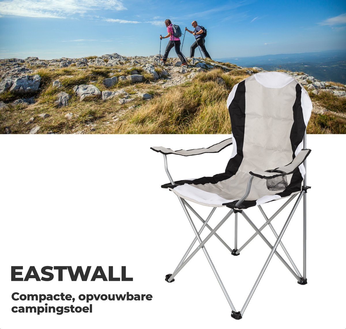 EASTWALL Chaise de camping de luxe - chaise pliante - chaise de jardin -  pliable -... | bol