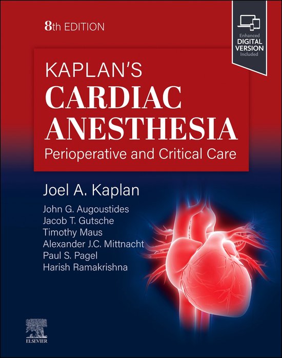 8ème édition Kaplan's Cardiac Anesthesia Perioperative and Critical Care, avec une image d'un cœur humain.