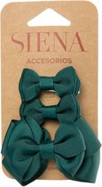 Siena Haarstrikken (3st) Grosgrain | Donkergroen | 7435 | Alligator clip