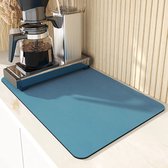 voor koffiezetapparaat, sneldrogende afdruipmat, servies, absorberende droogmat voor koffiezetapparaat, keuken, spoelbak, blauw, 40 x 50 cm