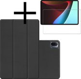 Hoesje Geschikt voor Xiaomi Pad 5 Hoesje Case Hard Cover Hoes Book Case Met Screenprotector - Zwart