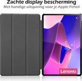 Hoes Geschikt voor Lenovo Tab P12 Pro Hoes Tri-fold Tablet Hoesje Case Met Screenprotector - Hoesje Geschikt voor Lenovo Tab P12 Pro Hoesje Hardcover Bookcase - Zwart