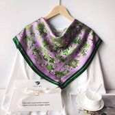 Cherry Blossom Delight -zijden sjaal- Premium topkwaliteit- 100% moerbei- beste geschenk voor dames-70x70cm - Perfect verjaardags- en jubileumcadeau-idee