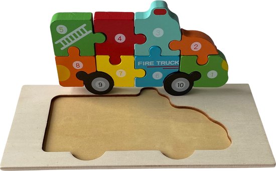 Puzzles de véhicules en bois pour garçons et filles de 1, 2 et 3 ans,  jouets éducatifs de développement pour tout-petits, cadeau avec 6 véhicules  pour bébé, puzzles d'apprentissage de formes de