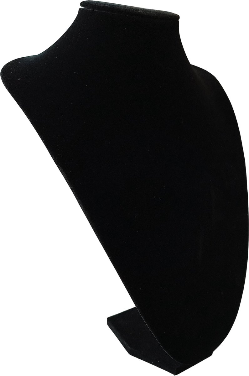 Sieraden Display M - Luxe Ketting Display - Sieradenhouder - Buste - gestoffeerd- Zwart - 35 cm