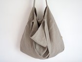 Linen Label - 100% lin lavé européen durable Mom bag/Sac à bandoulière avec poche intérieure - 58x42cm avec sangles 80cm - Sable