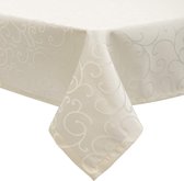 tafelkleed damast ornamenten zijdeglans kringel / cirkel design tafelkleed met zoom, fraai tafelkleed tafel dek afwasbaar en strijkvrij, grootte en kleur naar keuze, 130x220 cm
