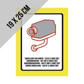 Pictogram/ bord | Camerabewaking Wetgeving maart 2007 | 19 x 25 cm | 4 talen | NL/ FR/ ENG/ DE | Wettelijk verplicht | CCTV | Législation sur la surveillance par caméra Mars 2007 | Nederlands | Engels | Frans | Duits | 1 stuk