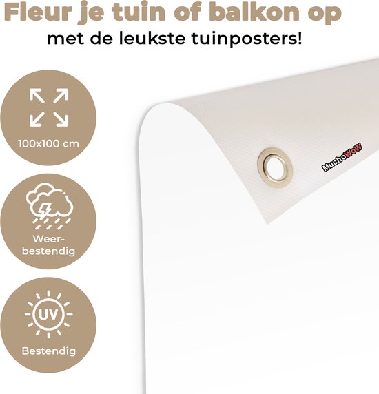 Nappe de jardin Citation hollandaise : 'Hakuna Matata' avec coeur noir sur fond blanc - 100x100 cm