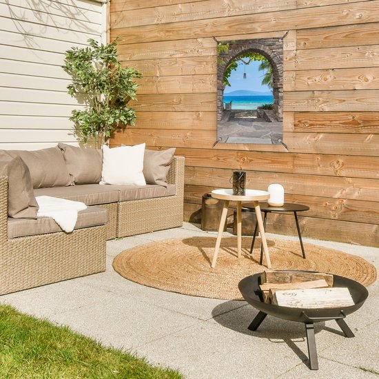 tuinposter 95x130 cm Openslaande deuren: blauwe regen