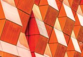 Fotobehang - Vlies Behang - Geometrische 3D Muur - 254 x 184 cm