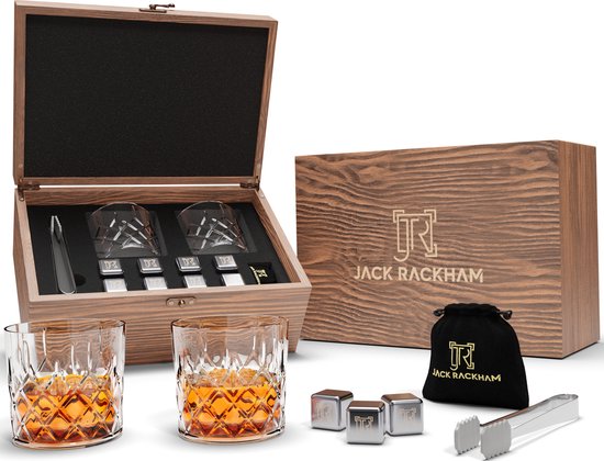 Whiskey Set 12 delig Whisky set - Met Glazen En Aluminium Stenen - Whisky Stones Set - Vaderdag Cadeau