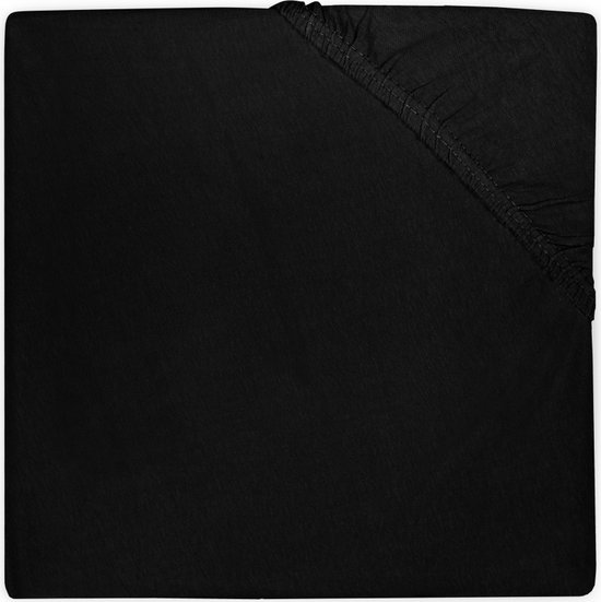 Jollein - Baby Hoeslaken Boxmatras Jersey (Black) - Katoen - Hoeslaken Box - 75x95cm