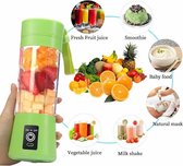 Draagbare en oplaadbare Blender-GROEN- mini fruit & groeten mixer 380 ml Oplaadbaar -Blender To Go- Casamix