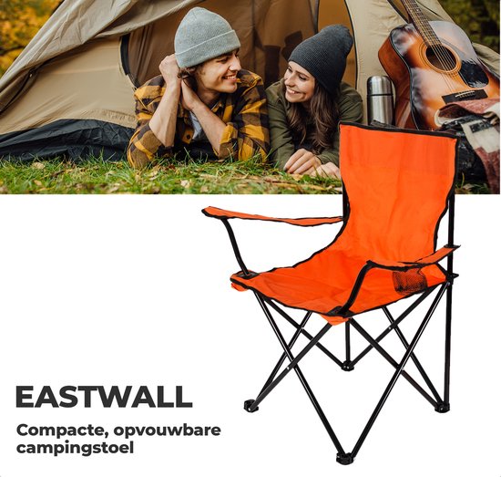 EASTWALL campingstoel – Opvouwbare kampeerstoel – Vouwstoel – Strandstoel –  Tuinstoel... | bol