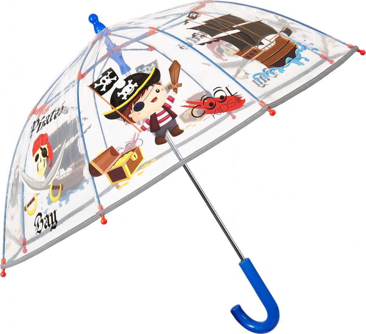 Cool Kids paraplu piraten transparant 42 cm