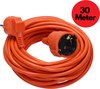 Verlengsnoer 30 meter – Verlengkabel buiten voor max. 3680 Watt – Verlengsnoer buiten IP20 – 3 x 1,0 mm² - Oranje