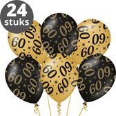 Ballonnen Goud Zwart (24 stuks) - Zwart goud ballonnen pakket - Versiering zwart goud - Metallic ballonnen Black & Gold - Balonnen goud & zwart - Verjaardag versiering 60 Jaar - 24 stuks