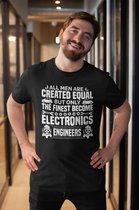 Rick & Rich - T-shirt Tous les hommes sont égaux sauf - T-shirt Électricien - T-shirt Ingénieur - Chemise Zwart - T-shirt avec imprimé - T-shirt col rond - T-shirt avec citation - T-shirt Homme - T-shirt col rond - T-shirt taille 3XL