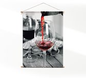 Textielposter Red Red Wine 02 XL (125 X 90 CM) - Wandkleed - Wanddoek - Wanddecoratie