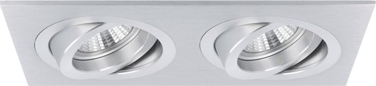 Torino - Inbouwspot Aluminium Dubbel - Kantelbaar - 2 Lichtpunten - 175x93mm