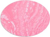 PVC Schuimplaat Ovaal - Patroon in Felroze Kleur - 96x72 cm Foto op Ovaal (Met Ophangsysteem)