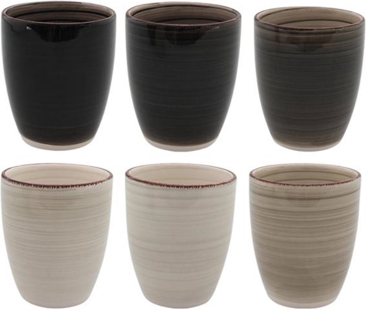 Dutch Kitchen koffiemokken Loft - 160ml - Industrieel - 6 Stuks - Aardewerk