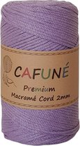 Macrame koord - Premium -2mm-Lila-230m-250-Gevochten koord-Gerecycled katoen-Koord-Macrame-Haken-Touw-Garen