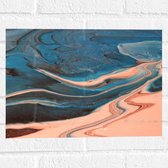 Muursticker - Mix van Blauwe en Beige Kleuren - 40x30 cm Foto op Muursticker