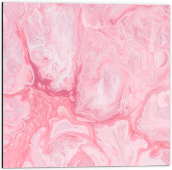 Dibond - Patroon in Roze Kleur - 50x50 cm Foto op Aluminium (Wanddecoratie van metaal)