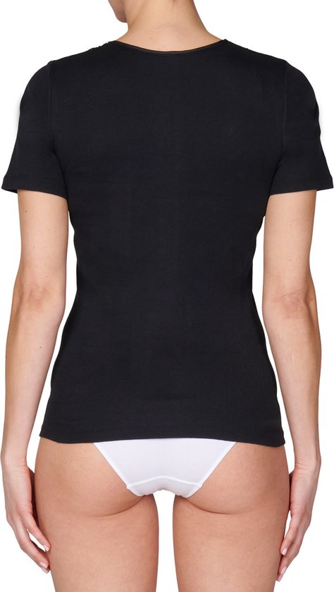 Toker Ladies Shirt dentelle, manches courtes 206/1 - 50 - Zwart