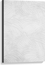 Canvas - Witte Golvende Structuur in Witte Ondergrond - 60x90 cm Foto op Canvas Schilderij (Wanddecoratie op Canvas)