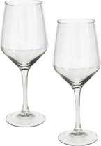 12x Pièces verres à vin transparent 560 ml - Verre à vin pour vin rouge et blanc à pied