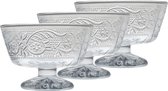 Set van 6x stuks ijs/sorbet coupes op voet van glas 10 x 7 cm - IJscoupe glazen/schaaltjes