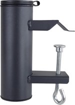 Pro Garden Parasolhouder voor balkon - antraciet - metaal - parasolbevestiging - reling parasolhouder - voor ronde reling van max 7 cm