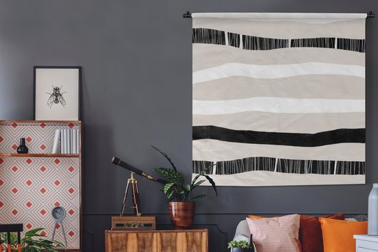 Tapisserie - Tissu mural - Ligne - Pastel - Minimalisme - Motifs - 120x120 cm - Tapisserie