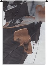Wandkleed - Wanddoek - Abstract - Verf - Goud - 90x135 cm - Wandtapijt