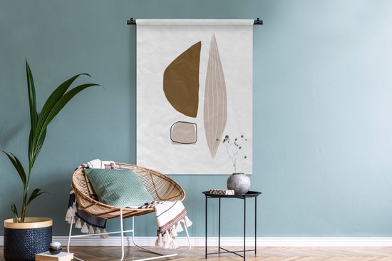 Tapisserie - Toile murale - Abstrait - Formes - Dessin au Line - 90x120 cm - Tapisserie